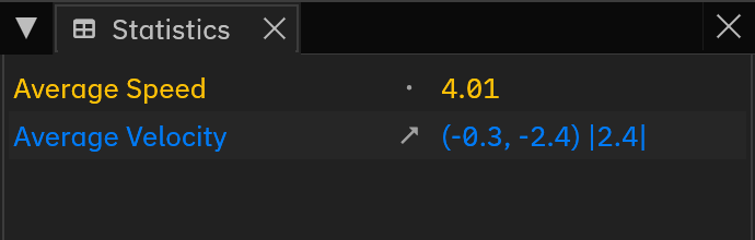 The Statistics panel for Boids